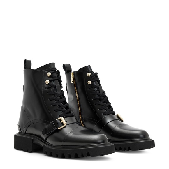 AllSaints Tori Women’s Gold & Black Leather Boots Size 9